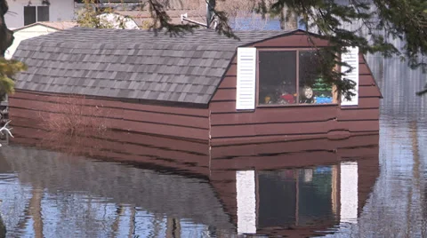 Ontario spring flood Stock Footage 37269019