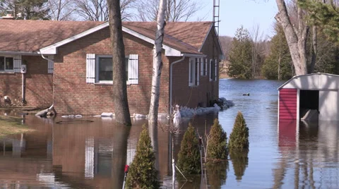 Ontario spring flood Stock Footage 37269085