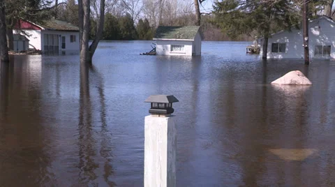 Ontario spring flood Stock Footage 37269464