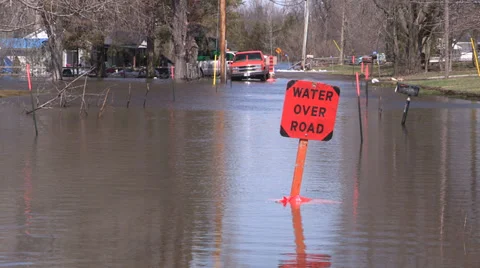 Ontario spring flood Stock Footage 37269611
