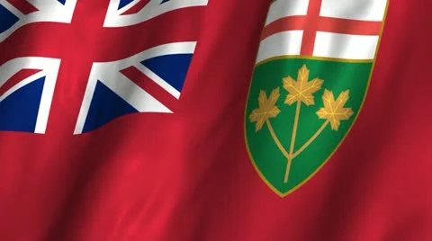Ontario Waving Flag Stock Footage 12354406