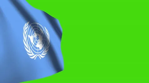 ONU flag left side floating Stock Footage 11199540