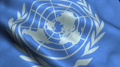 ONU flag seamless looping wave motion Video stock 82788824