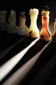 Onyx Chess Pieces Stock Photos