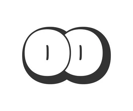 OO logo, bubble comic lettering, rounded in graffiti style black and white .. Stock Illustration