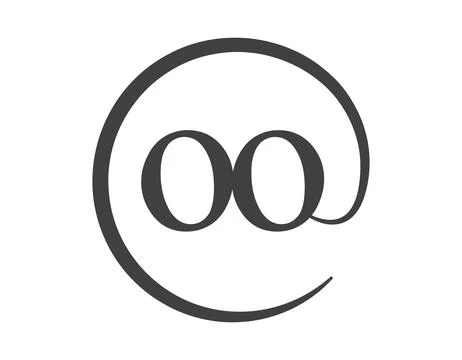 OO logo from two letter with circle shape email sign style. O and O round l.. Stock Illustration