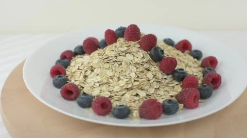 Ooatmeal with berries Stock Footage 249756017