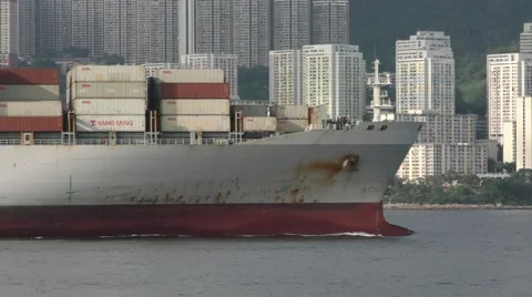 OOCL Container Ship-4-Sail By Stock Footage 51149163