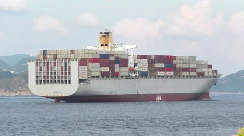 OOCL Container Ship-5-Pilot Disembarking Stock Footage 51138702