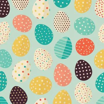 Ood themed collection of easter eggs as pattern background 스톡 일러스트