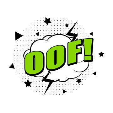 Oof expression sign at comic speech bubble icon Stock Illustration