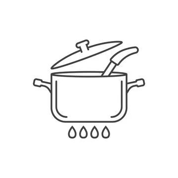 ?ooking pot icon in flat style. Saucepan vector illustration on isolated ba.. Stock Illustration