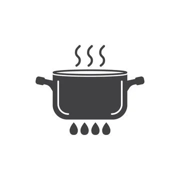 ?ooking pot icon in flat style. Saucepan vector illustration on isolated ba.. Illustrazione stock