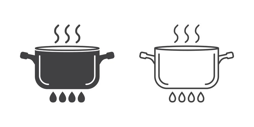 ?ooking pot icon in flat style. Saucepan vector illustration on isolated ba.. Illustrazione stock