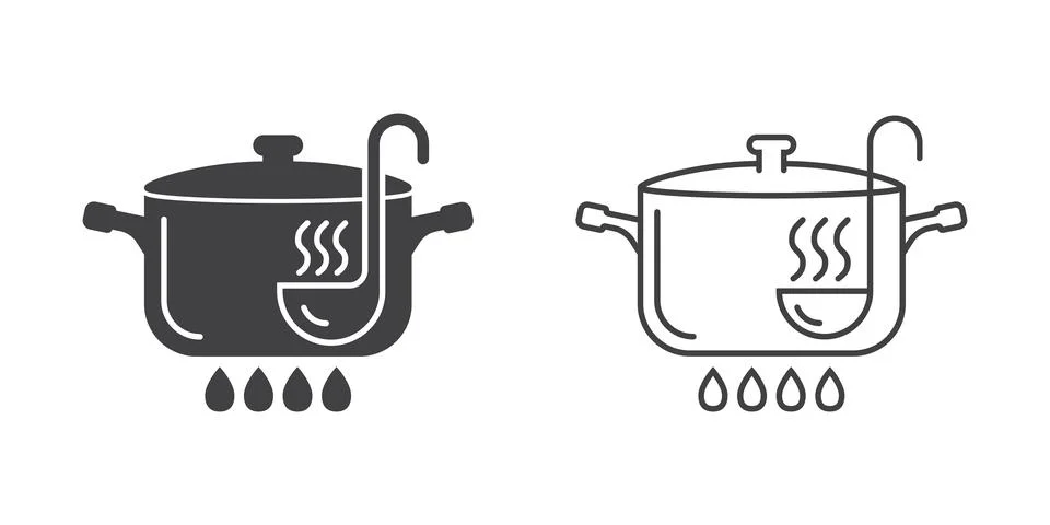 ?ooking pot icon in flat style. Saucepan vector illustration on isolated ba.. Stock Illustration