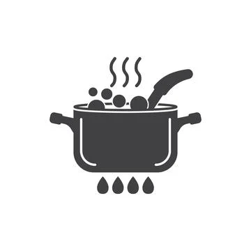 ?ooking pot icon in flat style. Saucepan vector illustration on isolated ba.. Illustrazione stock