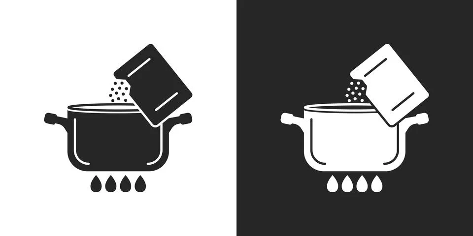 ?ooking pot icon in flat style. Saucepan vector illustration on isolated ba.. Stock Illustration