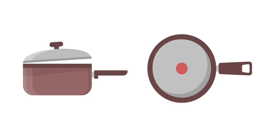 ?ooking pot icon in flat style. Saucepan vector illustration on isolated ba.. Stock Illustration
