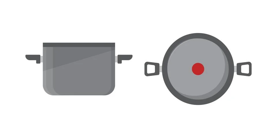 ?ooking pot icon in flat style. Saucepan vector illustration on isolated ba.. Illustrazione stock