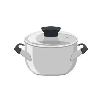 ?ooking pot icon in flat style. Saucepan vector illustration on isolated ba.. Illustrazione stock