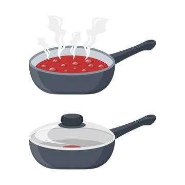 ?ooking pot icon in flat style. Saucepan vector illustration on isolated ba.. Illustrazione stock