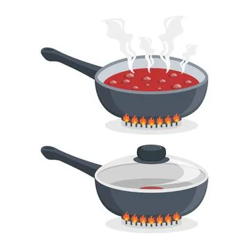 ?ooking pot icon in flat style. Saucepan vector illustration on isolated ba.. Stock Illustration