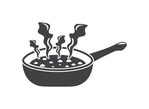 ?ooking pot icon in flat style. Saucepan vector illustration on isolated ba.. Illustrazione stock