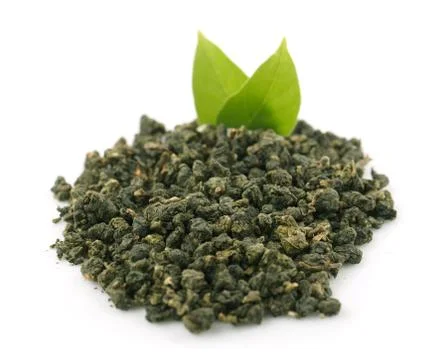 Oolong Tea isolated on white background Stock Photos