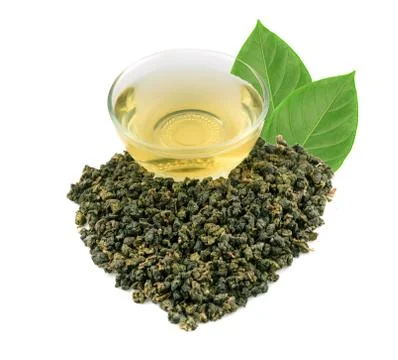 Oolong Tea isolated on white background Stock Photos