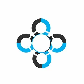 OOOO, CCCC, OCCCC initials modern technology logo and vector icon Illustrazione stock