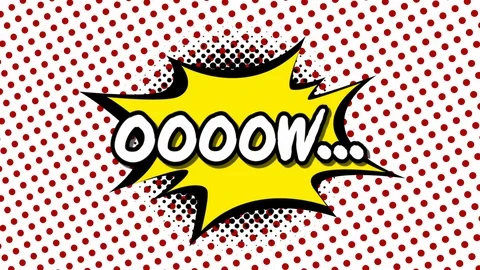 Oooow - word in speech balloon in comic style animation Stock Footage 88282714