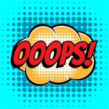 Ooops comic book bubble text retro style Illustrazione stock