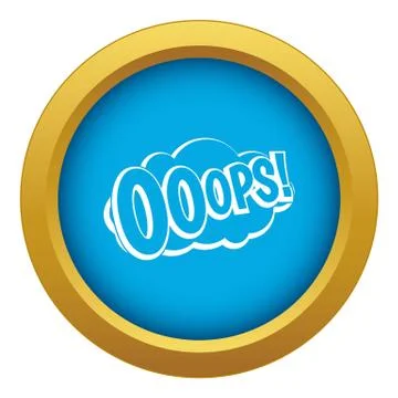 OOOPS, comic book explosion icon blue vector isolated Stock Illustration