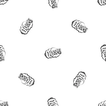 OOOPS, comic book explosion pattern seamless black Illustrazione stock