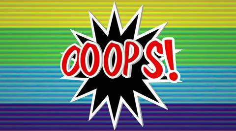 Ooops comic pop art text against colorful background Stock Photos