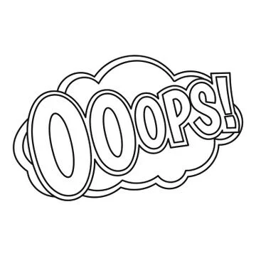 OOOPS, comic text sound effect icon, outline style Stock Illustration