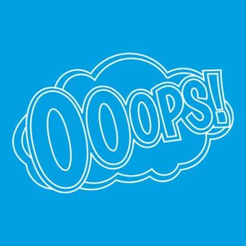 OOOPS, comic text sound effect icon, outline style Stock Illustration