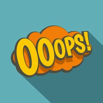 OOOPS, comic text speech bubble icon, flat style Stockillustratie
