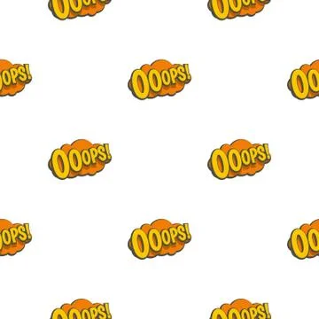 OOOPS, comic text speech bubble pattern seamless Stock Illustration