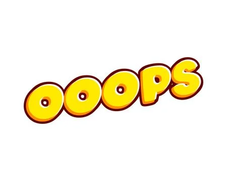 Ooops with three O. Phrase lettering isolated on white colourful text effect  Stock Illustration