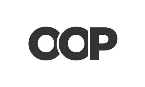 OOP logo design template with strong and modern bold text. Initial based ve.. 스톡 일러스트