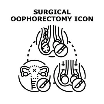 Oophorectomy surgery procedure icon vector illustration concept Stock Illustration
