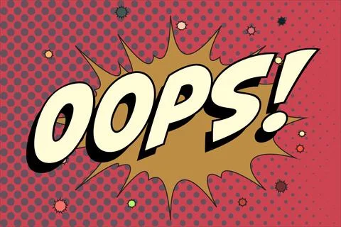 Oops Abstract cartoon frame vector background. comic retro Stock Illustration