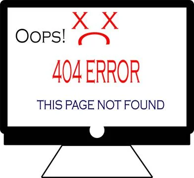 Oops ..this age is not found - 404 Error  illustration or vector Stockillustratie
