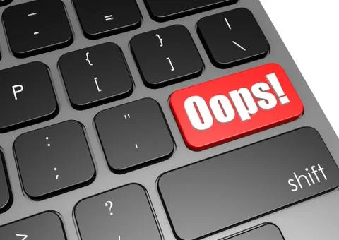 Oops with black keyboard Stockillustratie