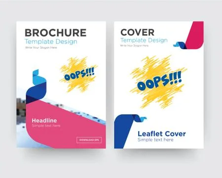 Oops brochure flyer design template Grats Stockgrafik