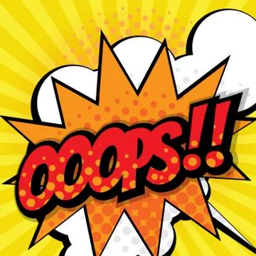 Oops comic book, pop art background vector illustration Illustrazione stock