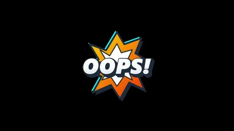 Oops comic book style animated text burst dynamic pop for error or mistake .. Stock Footage 337563950