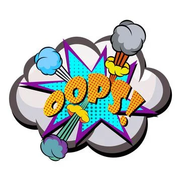 OOPS comic explosion bubble in popart vintage style. Cartoon style vector Illustrazione stock