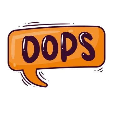 Oops comic expression word Stock Illustration